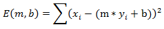 Sum[(yi - (m * xi + b)^2]