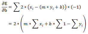 2 * (m * Sum[xi] + b * Sum[1] - Sum[yi])