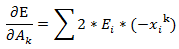 Sum[2 * Ei * (-xi^k)]